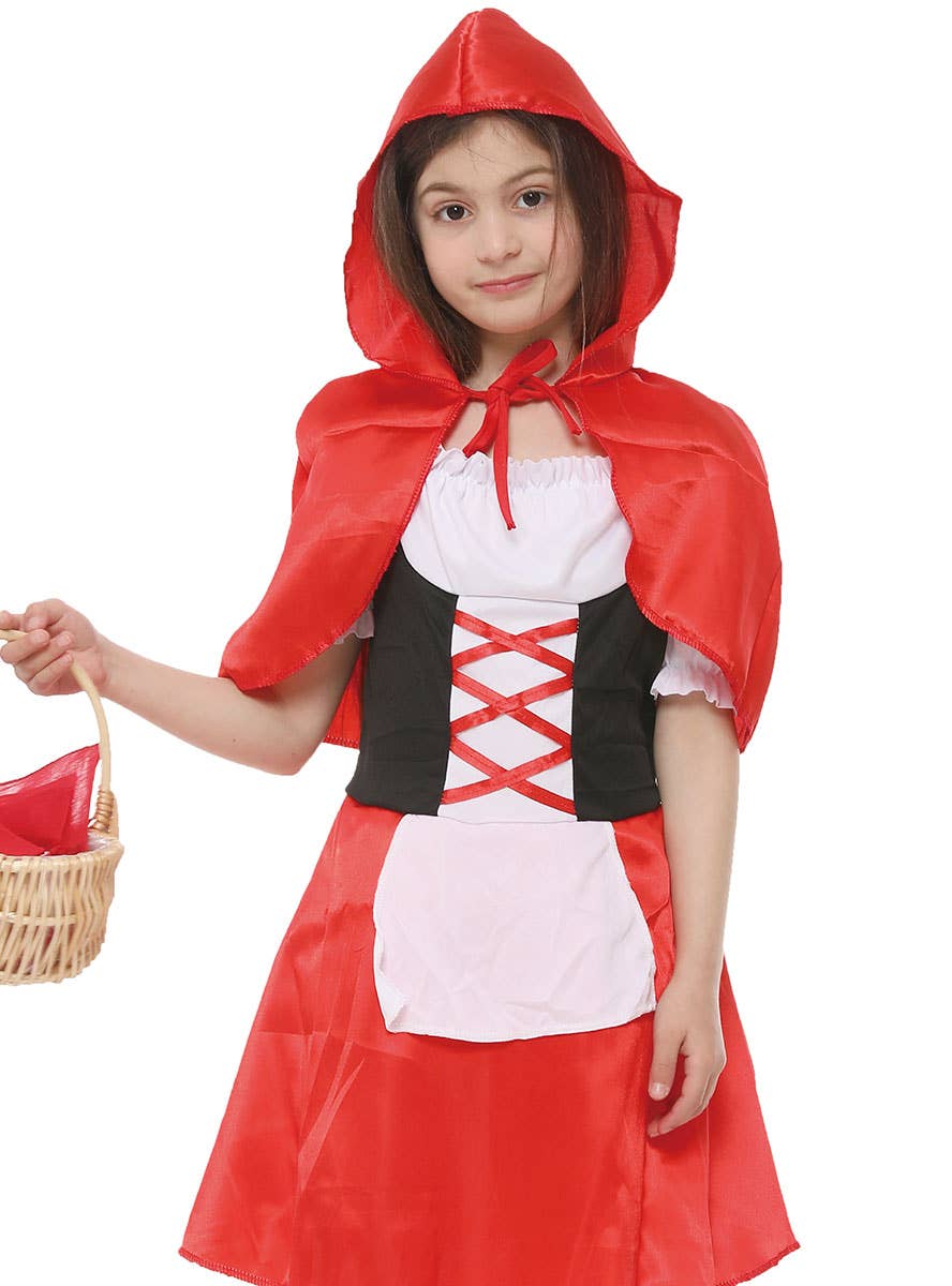 Image of Classic Little Red Riding Hood Girl's Book Week Costume - Close View