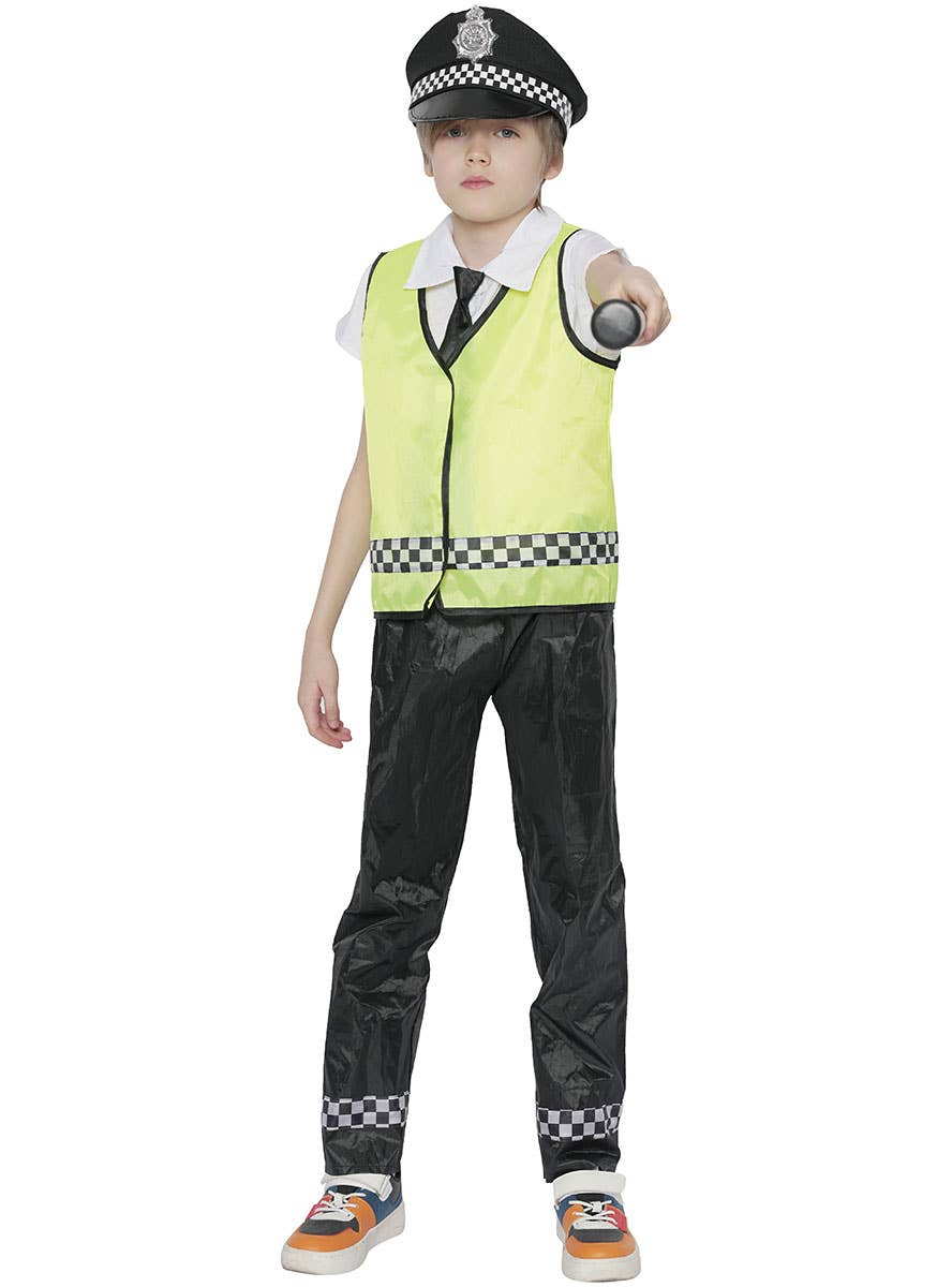 Image of Patrolling Police Officer Boy's Occupation Costume - Alternate View