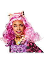 Image of Monster High Clawdeen Wolf Girls Pink Costume Wig