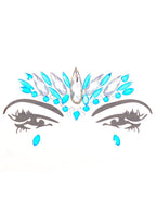 Image of Stick-On Ice Blue and Silver Diamante Face Jewels