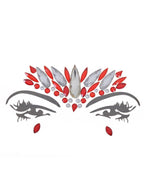 Image of Stick-On Red and Silver Diamante Festival Face Jewels