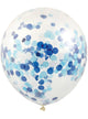 Image of Blue Confetti Filled 3 Pack 30cm Latex Balloons