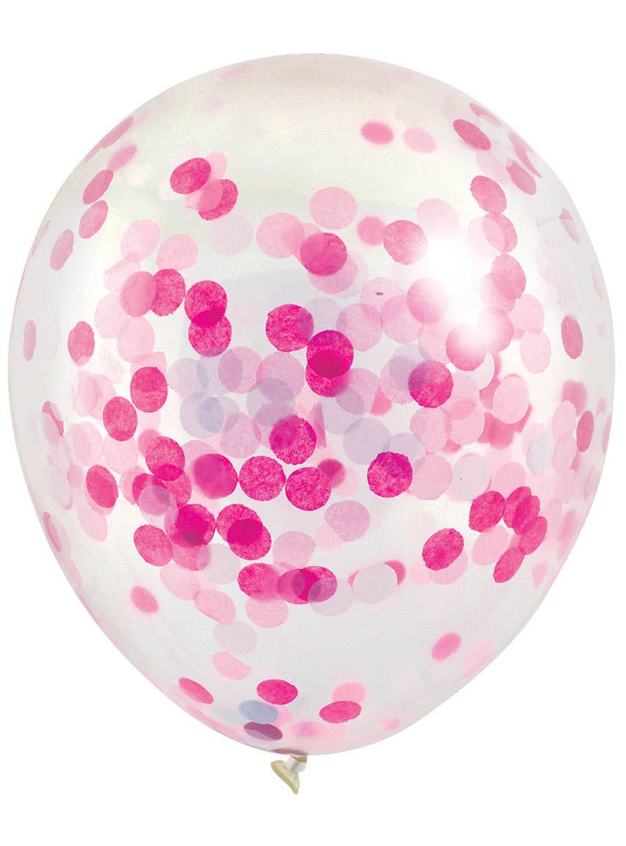 Image of Pink Confetti Filled 3 Pack 30cm Latex Balloons