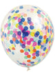 Image of Rainbow Confetti Filled 3 Pack 30cm Latex Balloons
