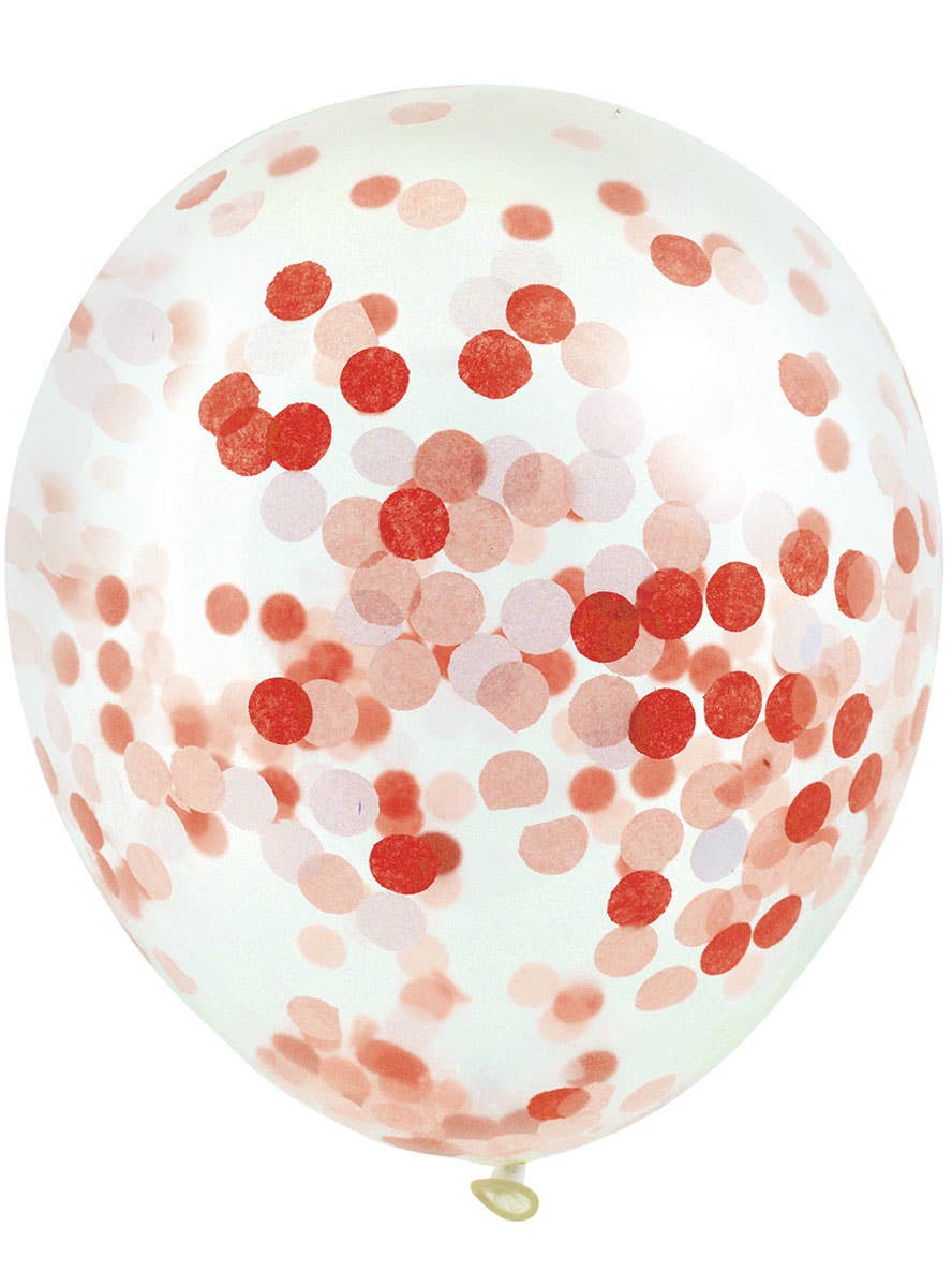 Image of Red Confetti Filled 3 Pack 30cm Latex Balloons