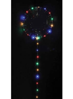 Image of Clear 45cm Bobo Balloon With Rainbow LED Lights - Alternate Image