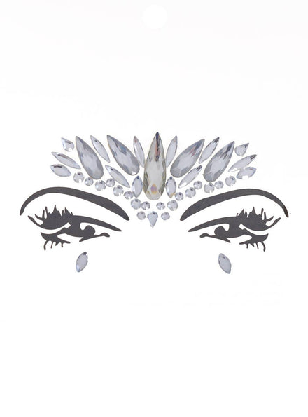 Image of Stick-On Dazzling Silver Diamante Festival Face Jewels