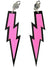 Image of Hot Pink 80s Lightning Bolt Clip On Costume Earrings