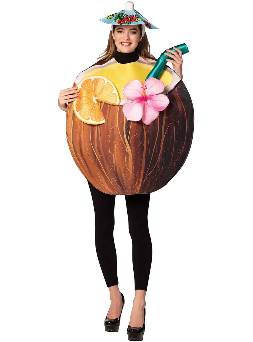 Image of Coconut Cocktail Adult's Funny Costume - Main Image