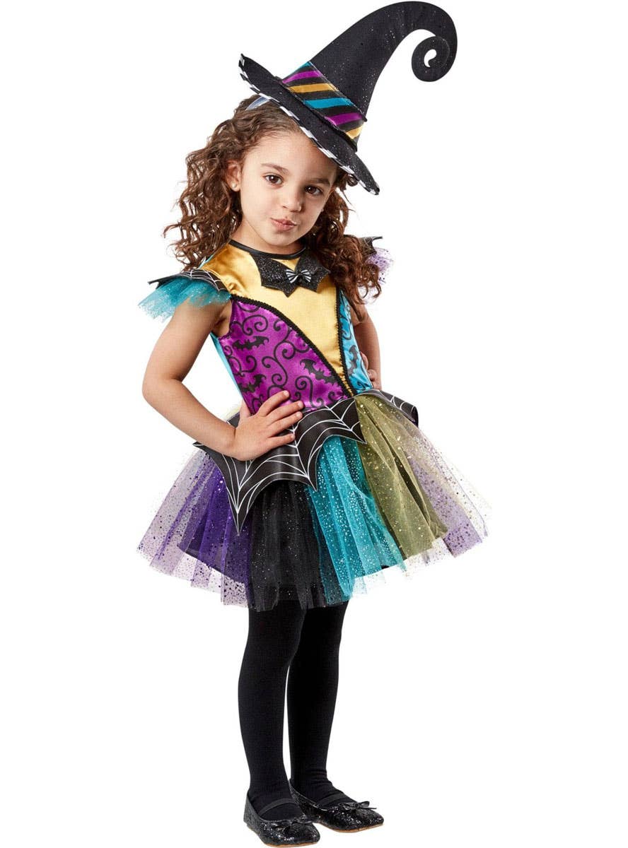 Image of Cute Patchwork Witch Girl's Halloween Costume - Main Image