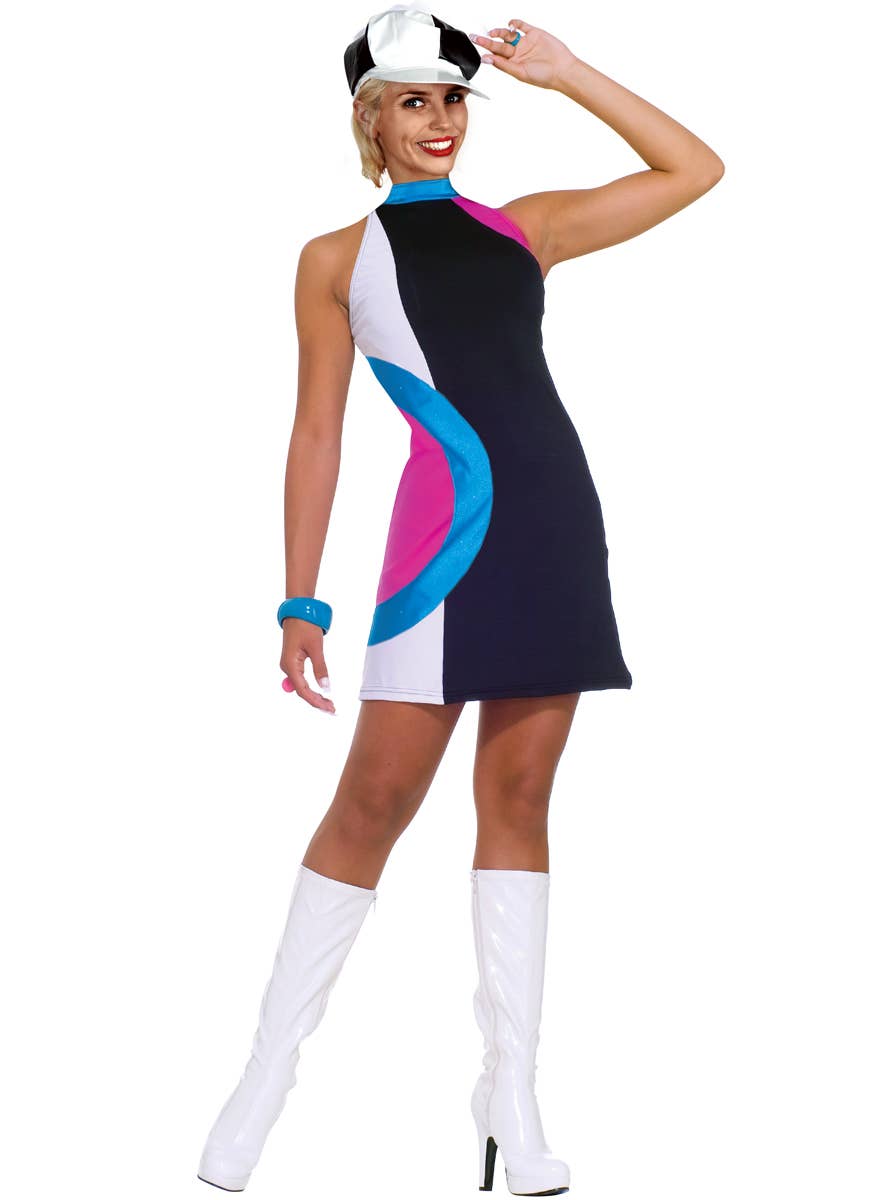 Womens 70s Disco Go Go Dancer  Block Colour Costume