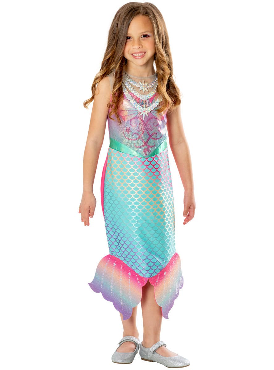 Image of Colour Changing Barbie Mermaid Girls Costume - Main Image