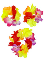 Image of Colourful Hawaiian Flower Head and Wrist Band Set - Main Image