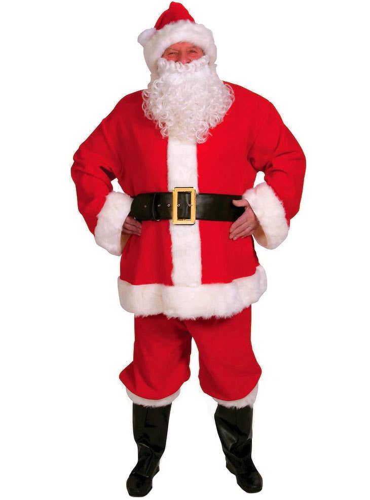 Image of Jolly Men's 9 Piece Santa Claus Christmas Costume