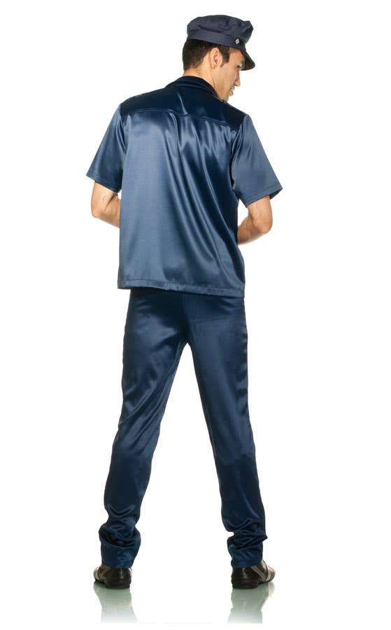 Men's Sly Cop Police Officer Fancy Dress Costume Back View