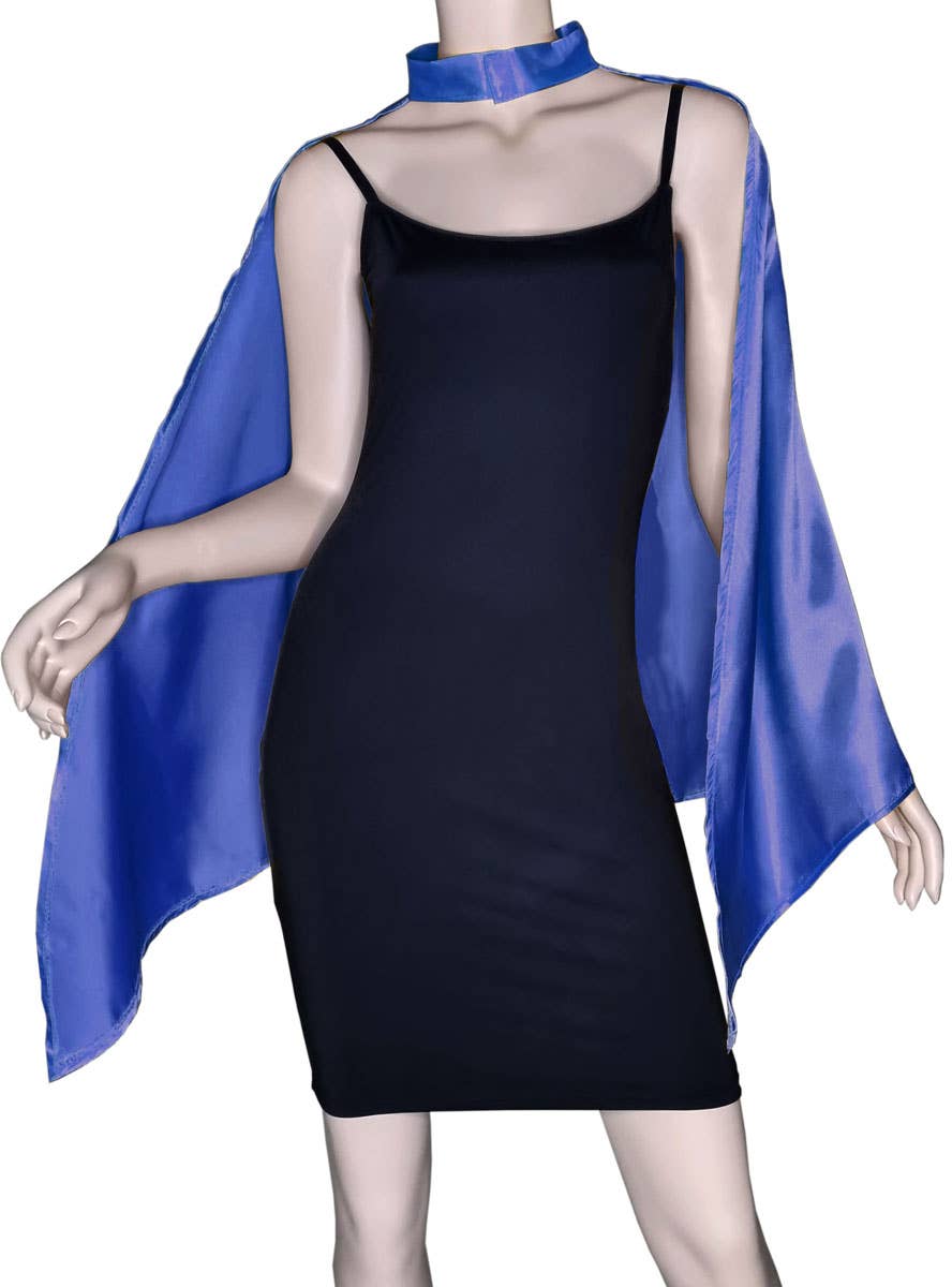 Blue Satin Mid Length Costume Cape