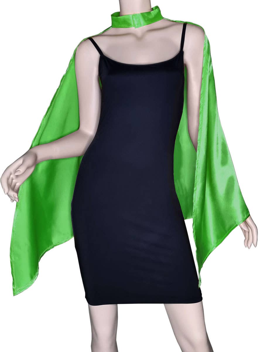 Green Satin Mid Length Costume Cape