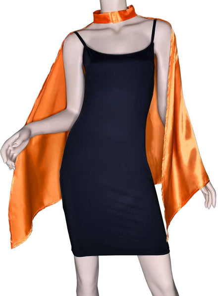 Orange Satin Mid Length Costume Cape