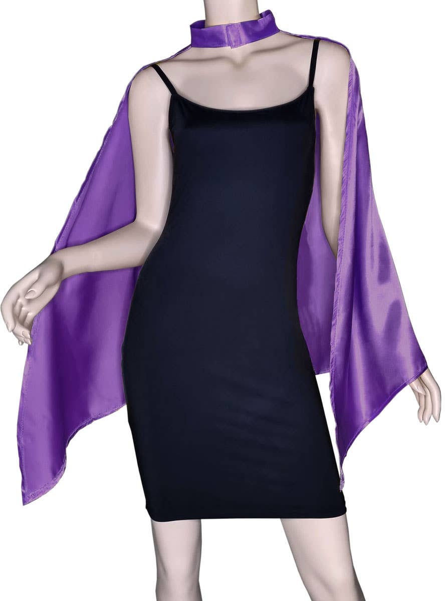 Purple Satin Mid Length Costume Cape