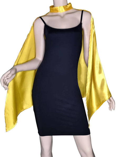 Yellow Satin Mid Length Costume Cape