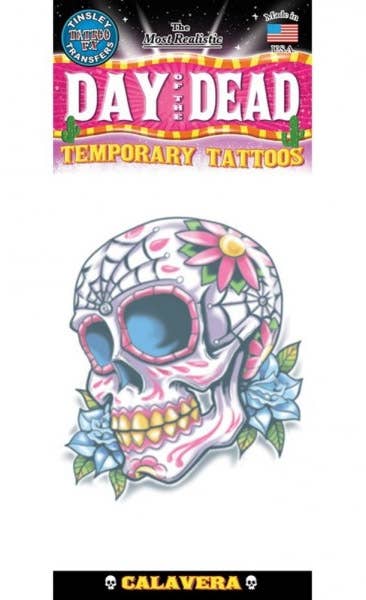 Day of the Dead Calaveras Sugar Skull Halloween Temporary Tattoo 2