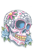 Day of the Dead Calaveras Sugar Skull Halloween Temporary Tattoo