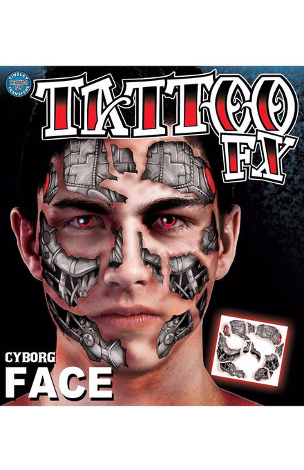 Temporary Face Tattoo Cyborg Halloween Special Effects Makeup