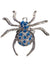 Silver and Blue Glitter Spider Halloween Ring - Main Image