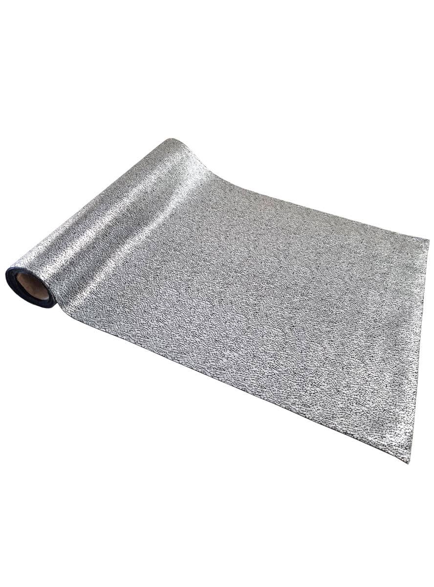 Image of Cracked Metallic Silver 2 Metre Table Runner - Main Image