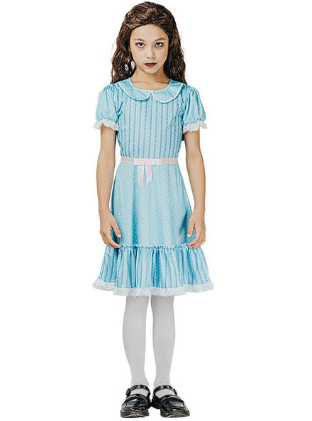 Image of Creepy Blue Dress Twin Girls Halloween Costume