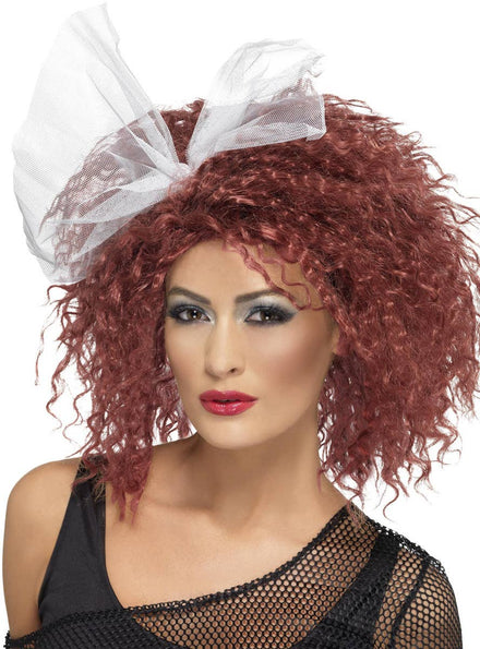 Image of Crimped Auburn 80's Wild Child Women's Costume Wig