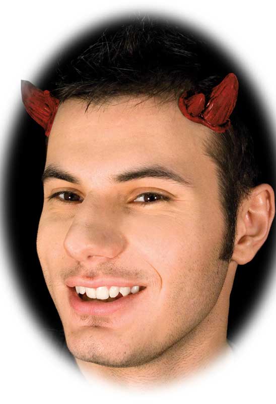 Dual Spiked Red Latex Devil Horns Costume Headpiece - Alternative View