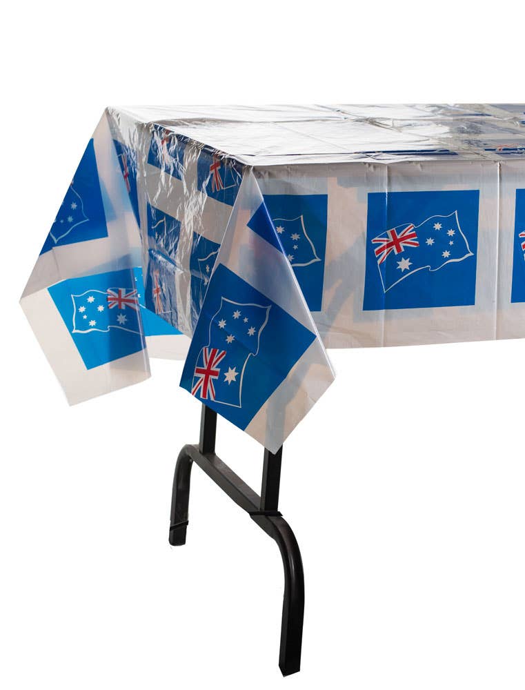 White Table Cover with Australian Flag - Main Image