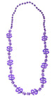 Image of Dollar Sign Purple Beaded Necklace Costume Accessory