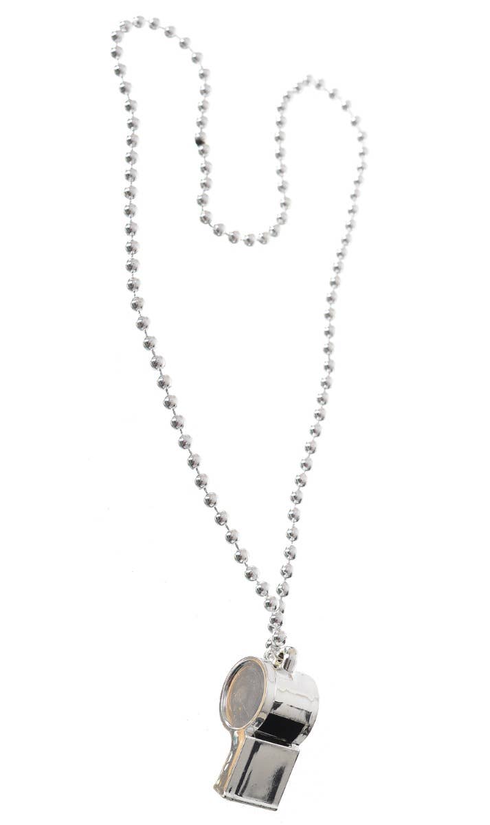 Image of Adults Silver Whistle Necklace Party Costume Accessory