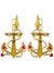 Gold Sailor Anchor Clip On Costume Earrings