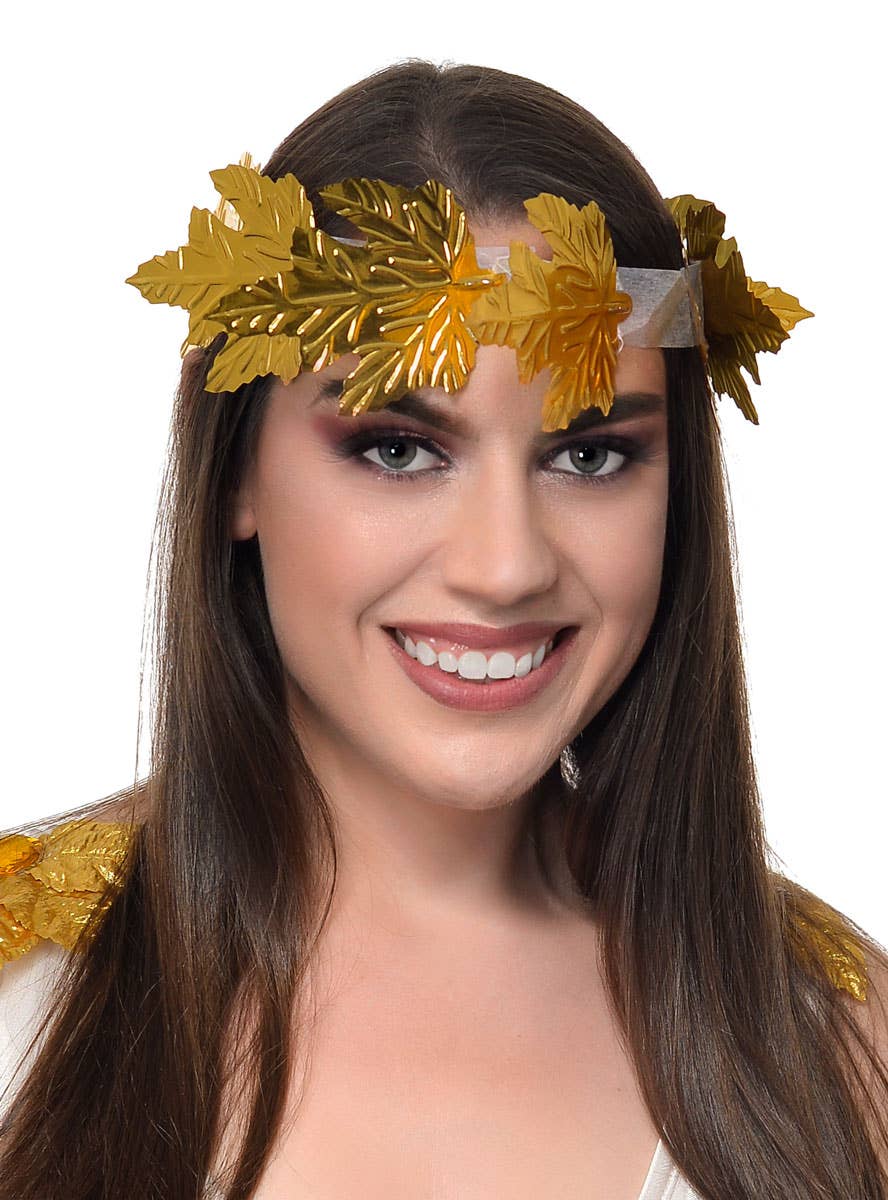 Gold Metallic Roman Laurel Wreath Headband