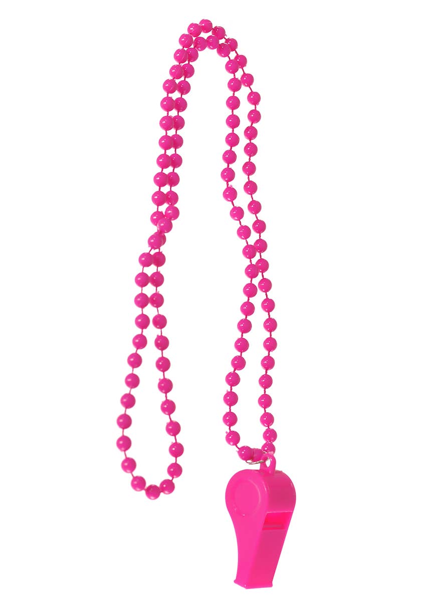 Pink Whistle on Beaded Necklace Costume Accessory