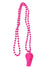 Pink Whistle on Beaded Necklace Costume Accessory