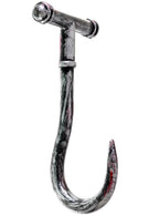 Horror Halloween Antique Look Black and Silver Meat Hook Costume Accessory - Image 1
