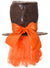 Brown Leather Look Mad Hatters Hat With Attached Orange Hair and Large Bow Costume Accessory