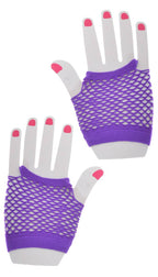Image of Eighties Party Purple Fishnet Gloves