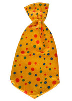 Jumbo Yellow Satin Polka Dot Clown Costume Neck Tie