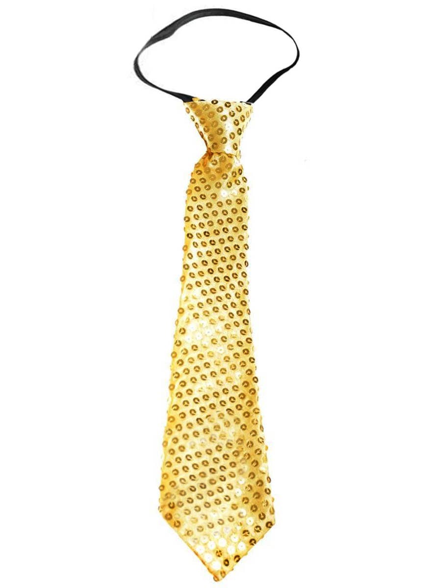 Image of Sequinned Adults Gold Tie Costume Accessory