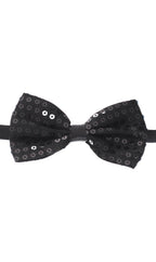 Black Satin Bow Tie with Sequins Main Image