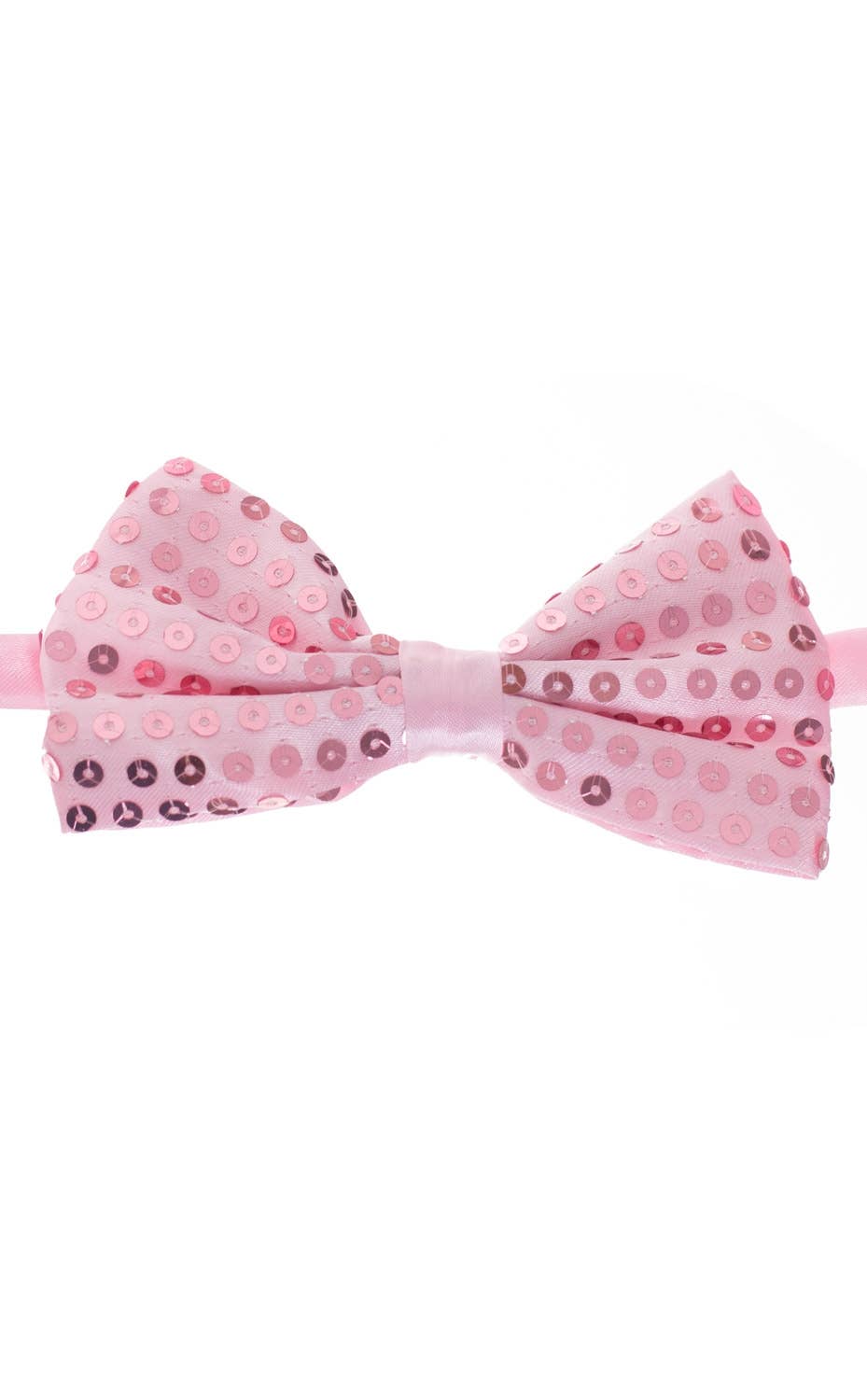 Pale Pink Satin Bow Tie with Sequins Main Image