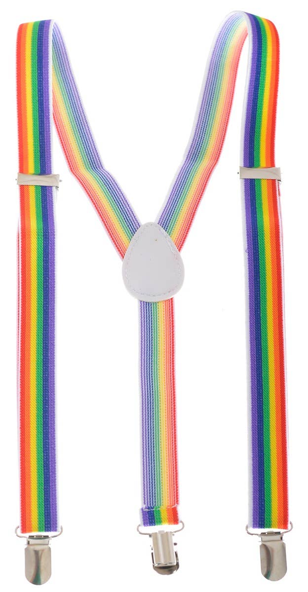 Cheerful Rainbow Striped Costume Suspenders