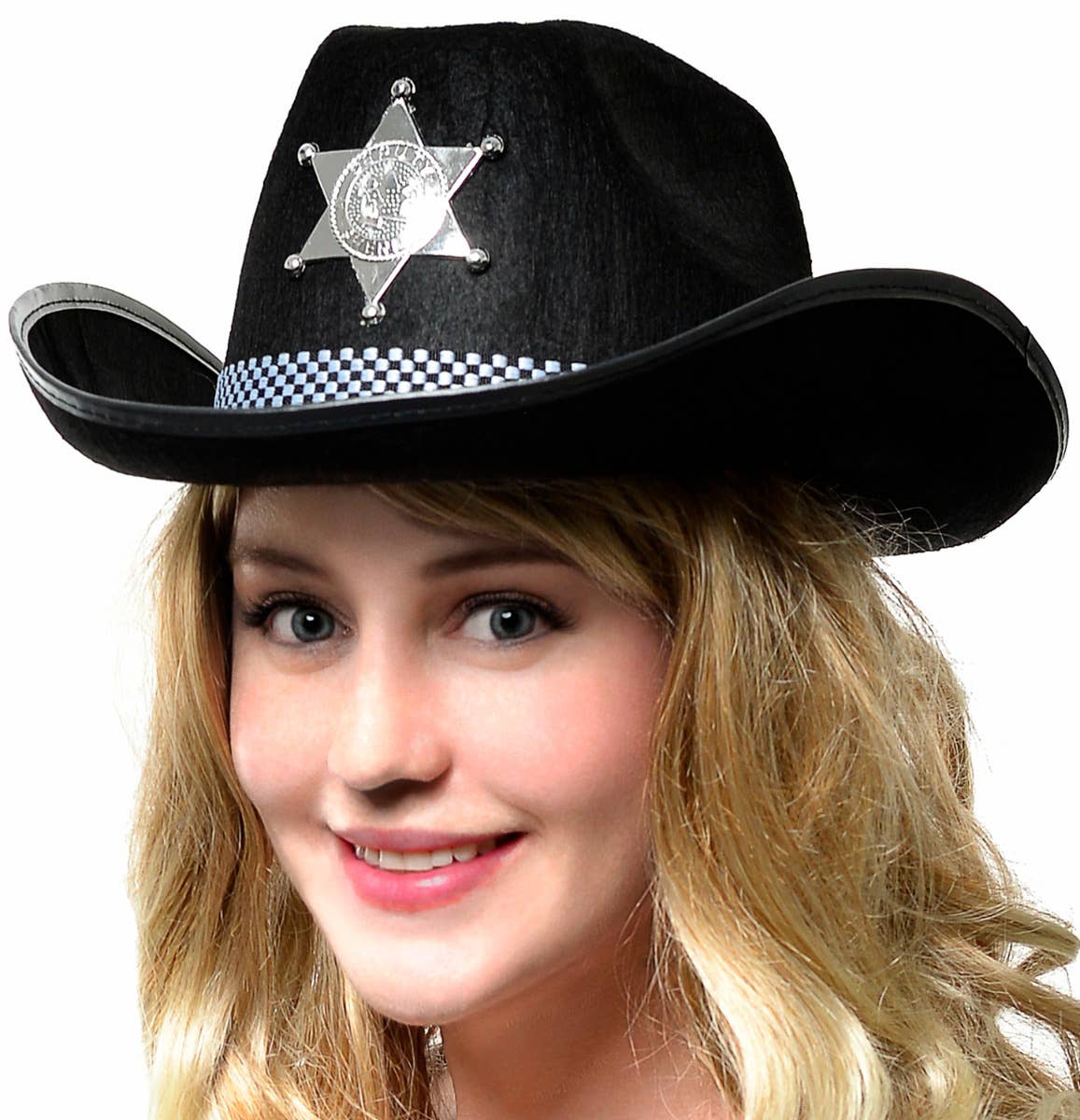 Black Deputy Sheriff Adults Cowboy Hat Close Image