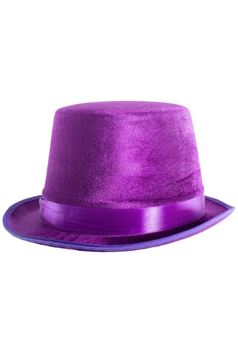 Image of Velvet Purple Adults Costume Top Hat - Main Photo