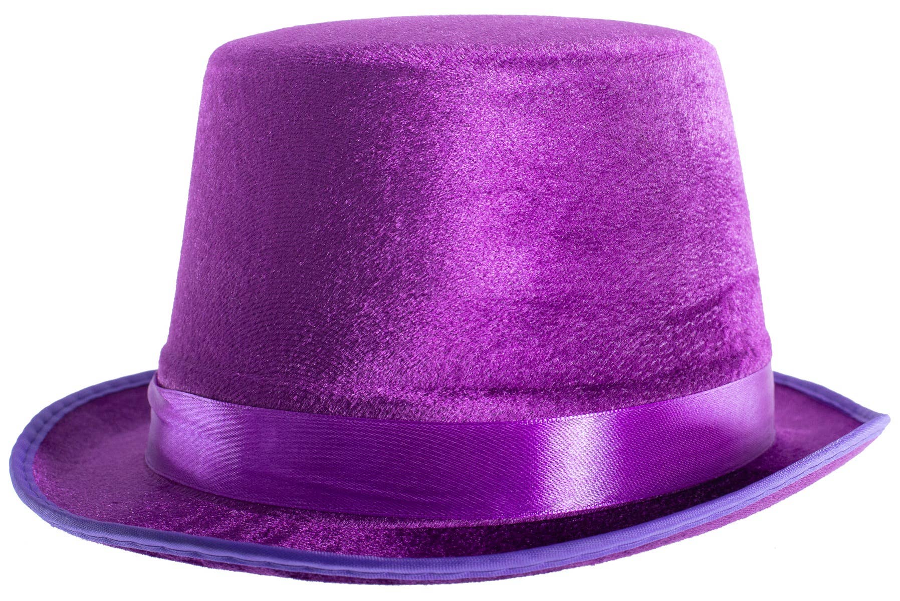 Image of Velvet Purple Adults Costume Top Hat - Close Up